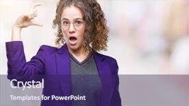  Presentation with student - PPT theme enhanced with brunette student girl wearing school background and a violet colored foreground