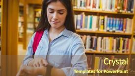  Presentation with smart - Slide set enhanced with brunette student using her smart background and a tawny brown colored foreground