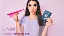  Presentation with paper making - Slide set consisting of brunette-teenager-girl-holding-paper background and a lemonade colored foreground