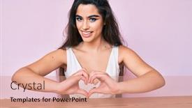  Presentation with love heart - Amazing slide set having brunette-teenager-girl-wearing-casual backdrop and a coral colored foreground