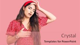  Presentation with fever - Colorful PPT theme enhanced with brunette-teenager-girl-wearing-summer backdrop and a coral colored foreground