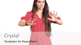  Presentation with panic - Audience pleasing PPT theme consisting of brunette-teenager-girl-wearing-summer backdrop and a white colored foreground