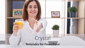  Presentation with drinking glass - Presentation enhanced with brunette-woman-drinking-glass background and a  colored foreground