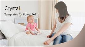  Presentation with social isolation - Cool new presentation theme with brunette woman enjoying a mom backdrop and a  colored foreground