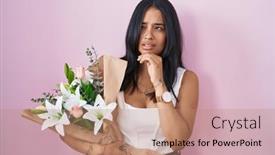 Presentation with hand holding flowers - 