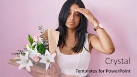  Presentation with hand holding flowers - 