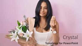  Presentation with hand holding flowers - 