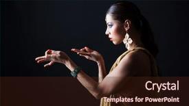  Presentation with images for pueblo nation indian tribe - Audience pleasing slides consisting of brunette woman in brown indian backdrop and a wine colored foreground