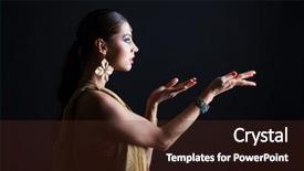  Presentation with images for pueblo nation indian tribe - Theme featuring brunette woman in brown indian background and a tawny brown colored foreground