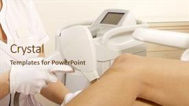  Presentation with laser therapy - Slides with brunette woman receiving laser therapy background and a lemonade colored foreground