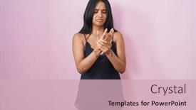  Presentation with arthritis - Slide deck having brunette-woman-wearing-black-pajama background and a soft green colored foreground