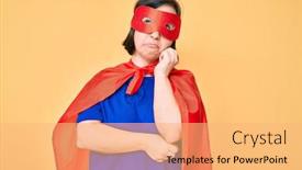  Presentation with down syndrome - Audience pleasing theme consisting of brunette-woman-with-down-syndrome backdrop and a coral colored foreground