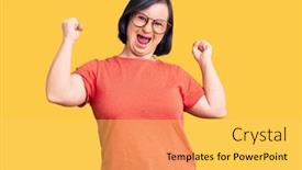  Presentation with down syndrome - Amazing slide set having brunette-woman-with-down-syndrome backdrop and a yellow colored foreground