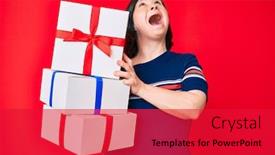  Presentation with down syndrome - Theme enhanced with brunette-woman-with-down-syndrome background and a red colored foreground