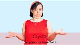  Presentation with down syndrome - Audience pleasing theme consisting of brunette-woman-with-down-syndrome backdrop and a red colored foreground