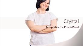  Presentation with tshirt - Slide deck featuring brunette-woman-with-down-syndrome background and a lemonade colored foreground