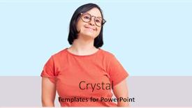  Presentation with down syndrome - PPT theme enhanced with brunette-woman-with-down-syndrome background and a coral colored foreground