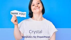  Presentation with down syndrome - Beautiful slides featuring brunette-woman-with-down-syndrome backdrop and a sky blue colored foreground