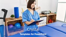  Presentation with down syndrome - PPT theme with brunette-woman-with-down-syndrome background and a  colored foreground