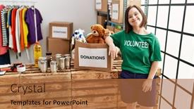  Presentation with down syndrome - Slide deck with brunette-woman-with-down-syndrome background and a red colored foreground