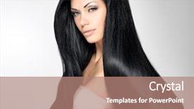  Presentation with long hair - PPT layouts featuring woman with long straight hair background and a coral colored foreground