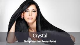  Presentation with long hair - Slide deck with black beauty - portrait of a beautiful brunette background and a dark gray colored foreground