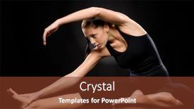  Presentation with yoga - Beautiful presentation design featuring brunette-young-woman-exercising-yoga backdrop and a tawny brown colored foreground