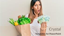  Presentation with singapore - Slide deck with brunette-young-woman-holding-groceries background and a lemonade colored foreground