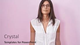  Presentation with pink simple - Presentation featuring brunette-young-woman-standing-over background and a lemonade colored foreground