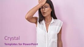  Presentation with memory - Slides featuring brunette-young-woman-standing-over background and a lemonade colored foreground