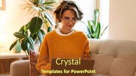  Presentation with working togheter kids - Slides consisting of brunette-young-woman-working background and a tawny brown colored foreground