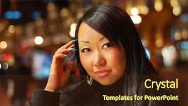  Presentation with moon in the starry night - Presentation having bruning - asian woman at night outdoor background and a  colored foreground