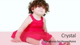  Presentation with cute - Slide set consisting of bruning - cute toddler girl over white background and a  colored foreground