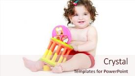  Presentation with cute - PPT layouts with bruning - cute toddler girl playing background and a  colored foreground