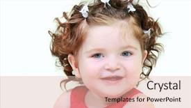  Presentation with floral border over white - Audience pleasing PPT theme consisting of bruning - cute toddler over white backdrop and a  colored foreground
