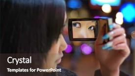  Presentation with mirror - Presentation theme with bruning - girl with little mirror background and a  colored foreground