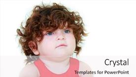  Presentation with cute - Presentation theme consisting of bruning - portrait of cute toddler girl background and a  colored foreground