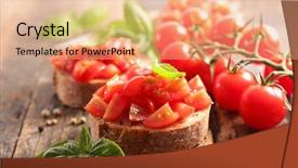  Presentation with tomato tissue culture - Colorful theme enhanced with bruschetta with tomato and basil backdrop and a  colored foreground