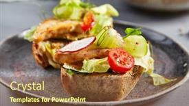  Presentation with italian cuisine - Audience pleasing PPT layouts consisting of bruschetta-with-turkey-in-nut backdrop and a tawny brown colored foreground