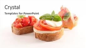  Presentation with monarch butterfly isolated on white - Slides consisting of bruschettas isolated on white background background and a white colored foreground