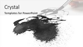  Presentation with black ink - Cool new PPT layouts with brush and black ink blot backdrop and a white colored foreground