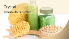  Presentation with cosmetics - Amazing slide deck having santa maria di lourd backdrop and a light gray colored foreground.