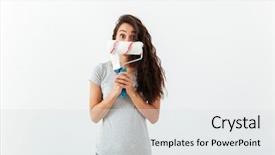  Presentation with paint roller - Presentation design enhanced with brush and paint roller background and a light gray colored foreground