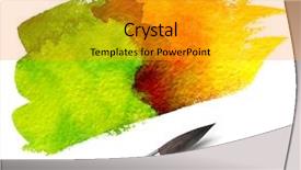  Presentation with paint brush - Theme enhanced with brush and paint scratch background and a gold colored foreground