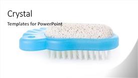 Presentation with pumice - Colorful PPT layouts enhanced with brush and pumice stone for foot care isolated on white background backdrop and a white colored foreground