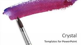  Presentation with paint brush - Beautiful slide deck featuring brush and red paint sketch backdrop and a white colored foreground