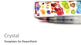  Presentation with watercolor - Amazing presentation design having brush-and-watercolor-palette backdrop and a white colored foreground