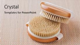  Presentation with body care spa body massage - Slides having brush for dry body massage background and a  colored foreground