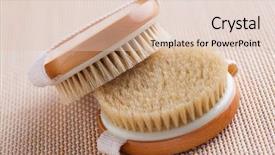  Presentation with body care spa body massage - Audience pleasing theme consisting of brush for dry body massage backdrop and a  colored foreground