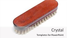  Presentation with brush - Slide deck enhanced with brush for footwear isolated background and a white colored foreground